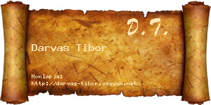 Darvas Tibor névjegykártya